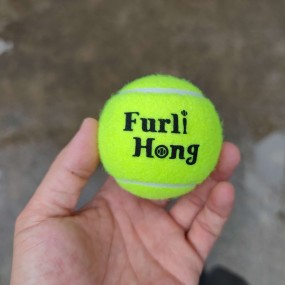Fluorgele tennisballen met logo bedrukken