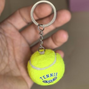 Bedrukte tennisbal sleutelhanger